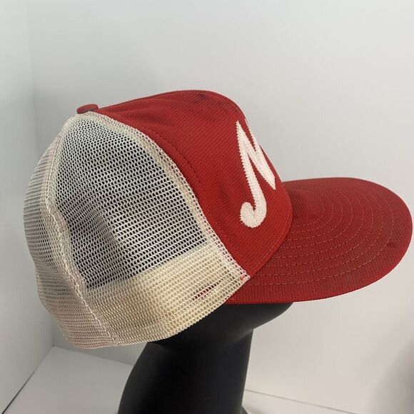 Vtg NW Trucker Hat L/XL Red Trucker Mesh Back Cap Embroidered Made USA READ - Picture 3 of 7